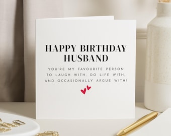 Birthday Card for Husband, Husband Birthday Card, Funny Birthday Card for Him, Personalised Birthday Card, Birthday Card for Men