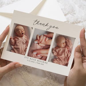 Cartões de agradecimento para recém-nascidos, cartões de agradecimento para batizado, cartões de anúncio de foto, cartões de agradecimento personalizados para recém-nascidos, cartões postais de agradecimento