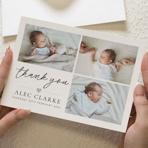 Cartão de agradecimento para bebê menino, cartões de anúncio para bebê menino, cartões de agradecimento para batismo de bebê, agradecimento para recém-nascido, agradecimento para bebê com fotos