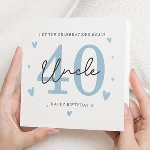 Carte 40e anniversaire oncle, 40e anniversaire oncle, carte oncle 40, carte 40e anniversaire homme, carte 40e personnalisée, 40e anniversaire carte oncle
