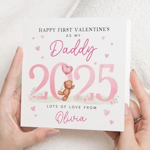 Papa's eerste valentijnskaart als mijn vader, valentijnscadeau voor papa, baby Valentijnsdagkaart voor papa, gelukkige Valentijnsdag papa, vader 2025