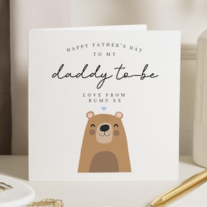 Fathers Day Card Daddy To Be, Fathers Day Card From Bump, Daddy To Be Card, Fathers Day Card For Dad, Cute Bear Fathers Day Card