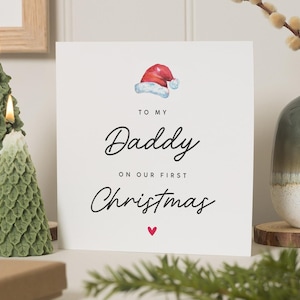 Carte de Noël papa, cadeau de Noël papa, première carte de Noël papa, cadeaux premier Noël comme papa, première carte de Noël de papa