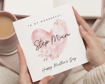 Happy Mothers Day Card Step Mum, Step Mum Mother's Day Card, Card For Mothers Day, Step Mum Mothers Day Cards, Bonus Mum Mothers Day Card