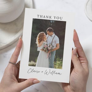 Biglietti di ringraziamento personalizzati per matrimonio, semplici biglietti di ringraziamento per matrimonio con foto, biglietti di ringraziamento piegati, biglietti di ringraziamento per matrimonio