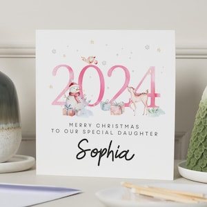 Biglietto di Natale per la prima figlia, biglietto di Natale per la prima figlia, biglietti di Natale personalizzati per la figlia, biglietto di Natale per la figlia, biglietto di buon Natale