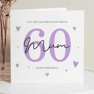 60. Geburtstagskarte für Mama, Mama 60. Geburtstagskarte, Geburtstagskarte für Sie, personalisierte 60. Geburtstagskarte, Meilenstein-Geburtstagskarte