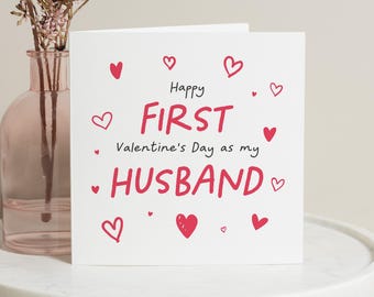 Saint-Valentin premier mari, carte de Saint-Valentin mari, carte de Saint-Valentin pour mari, premier mariage de Saint-Valentin, cadeaux de la Saint-Valentin pour lui