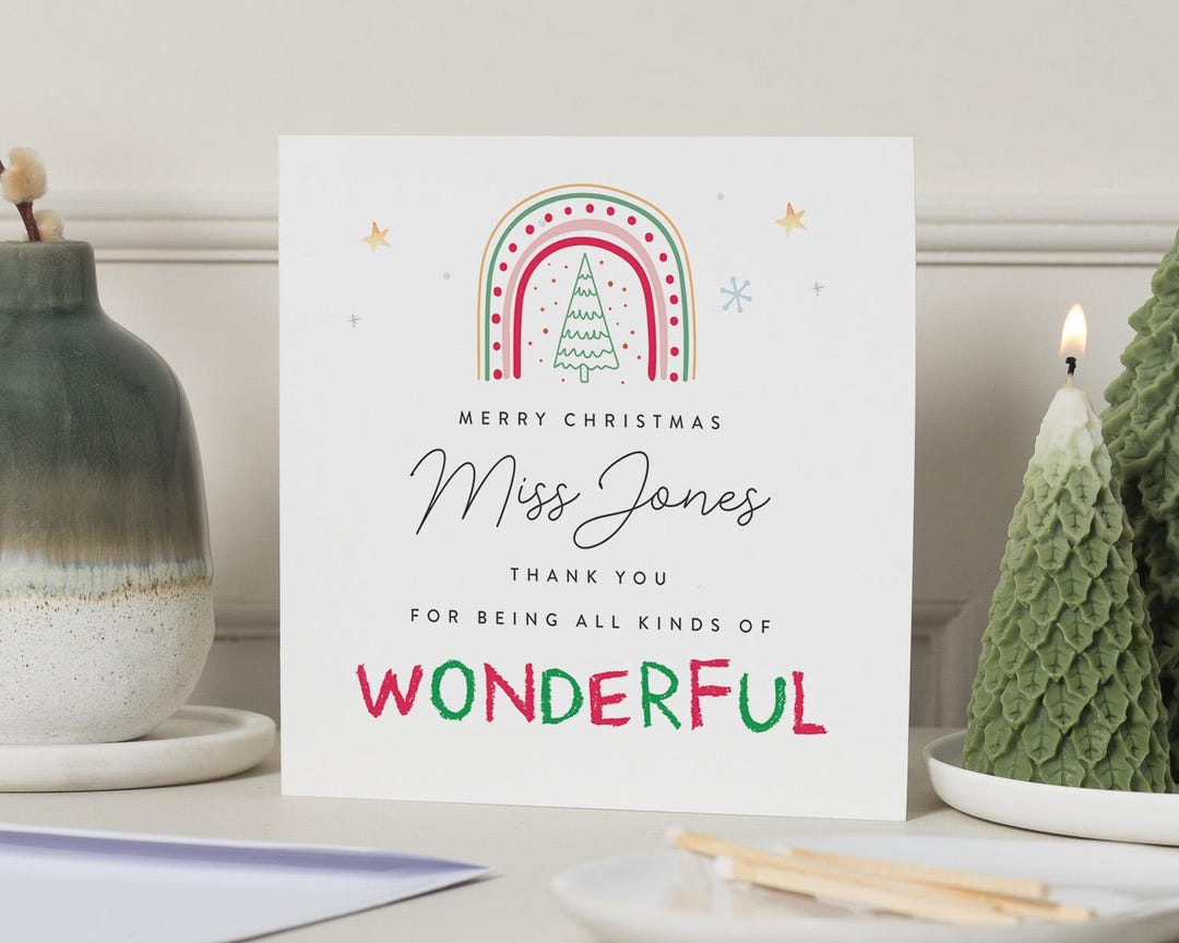 Teacher Christmas Cards, Christmas Teacher Card, Christmas Card for