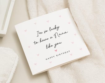 Personalised Nana Birthday Card: Cards for Her, Custom Grandparent