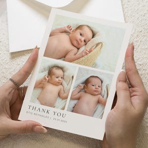 Cartões de agradecimento de batismo para bebês, cartões de agradecimento para bebês personalizados, agradecimento para novo bebê menino, agradecimento para bebês com fotos, agradecimento para nova bebê menina