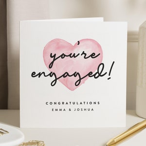 Je bent verloofd verlovingskaart, gepersonaliseerde vriend verlovingskaart, verlovingscadeau, gepersonaliseerde verlovingscadeau vriend, gefeliciteerd kaart