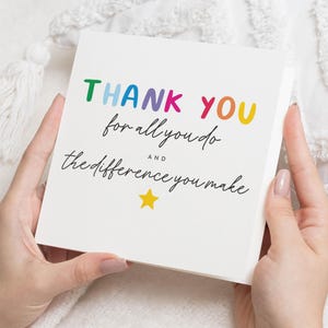 Dankeskarte, Dankeskarte für Freund, Dankeskarte für Sie, Dankeskarte für Ihn, Bunte Dankeskarte, Wertschätzungskarte