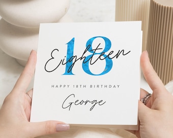 Personalised 18th Birthday Card Boy, Son 18th Birthday Card, 18th Birthday Gift For Grandson, Eighteenth Birthday Card For Nephew, Boy 18th