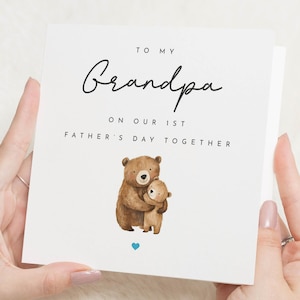 Fathers Day Card for Grandpa, 1st Fathers Day Card, Grandpa Bear Card, Fathers Day Card from Grandchild, Cute Bear Card, First Fathers Day