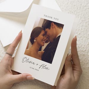 Personalisierte Hochzeits-Dankeskarten mit Foto, Porträt-Danksagungskarten Hochzeit, gefaltete Danksagungskarten, Postkarten-Dankesagungskarten Hochzeit