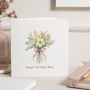 Cartão de aniversário para mãe, Cartão de feliz aniversário para mãe, Cartão de aniversário floral, Cartão de aniversário para ela, Cartão de aniversário personalizado, Cartão de flores