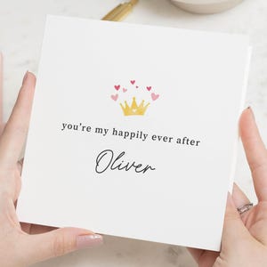 Tarjeta "Eres mi feliz para siempre", tarjeta de San Valentín para el esposo, regalos para el novio, tarjeta de San Valentín para el novio, tarjeta del día de San Valentín para él