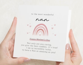 Nan Mothers Day Card, Mother's Day Cards For Nan, Happy Mother's Day Grandma, Mother's Day Grandma Card, For Nanny, Nana