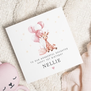 Carte 1er anniversaire fille, carte 1er anniversaire fille, première carte d'anniversaire fille, carte 1er anniversaire fille, cadeau premier anniversaire fille