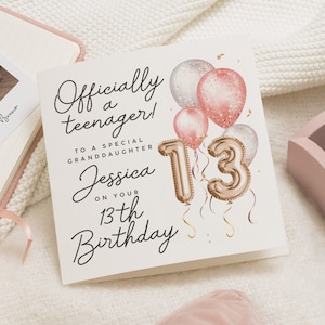 Carte de 13e anniversaire petite-fille, carte d'anniversaire pour fille, pour fille, carte de 13e anniversaire nièce, cadeau spécial petite-fille 13e anniversaire