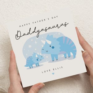 Father's Day Card for Dad, Daddyasaurus Card, Cute Dinosaur Father's Day Card, Personalised Card from Child, Father's Day Card from Son