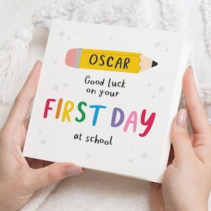 First Day At School Card, Good Luck Card For Boy, Personalised School Card, Good Luck Card For Child, Back To School Card