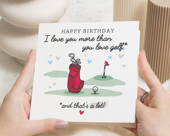 Biglietto di auguri per il golf / Non sei oltre la collina, sei solo sulla seconda metà / Compleanno divertente / Biglietto per golfista / Invia pensieri positivi - Italia