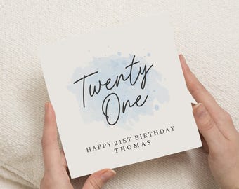 Personalised 21st Birthday Card For Him, Special 21st Birthday Card, Birthday Gift For Son, Friend Birthday Gift, Twenty First Card Grandson