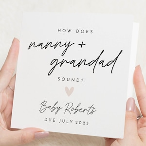 Schwangerschaftsankündigung für Mama und Papa Karte, du wirst eine Nan und Grandad, Schwangerschaftskarte für die Familie, Baby Reveal für Mama und Papa