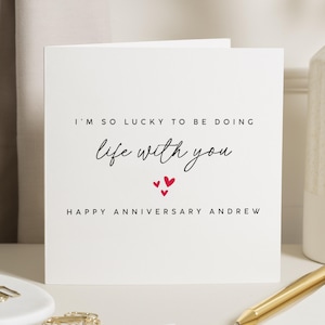 Biglietto di auguri per l'anniversario del marito, biglietto di auguri personalizzato per l'anniversario, biglietto per lui, biglietto di auguri romantico per l'anniversario, biglietto di auguri per il buon anniversario