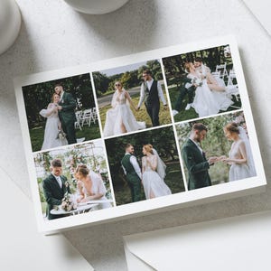 Cartes de remerciement multi-photos pour mariage, Cartes de remerciement avec photo de mariage, Cartes de remerciement pliées, Cartes postales de remerciement Paysage, Personnalisé