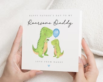 Fathers Day Card from Child, Daddy Fathers Day Card, Dinosaur Fathers Day Card, Cute Fathers Day Card, Personalised Card for Dad