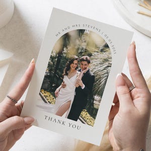Einfache Hochzeit Dankeskarten mit Foto, personalisierte Dankeskarten Hochzeit, bearbeitbare Dankeskarten, Postkarte Dankeskarten Hochzeit