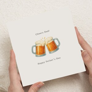Fathers Day Card for Dad, Cheers Dad Fathers Day Card, Beer Mug Card, Fathers Day Card from Son, Fathers Day Card from Daughter