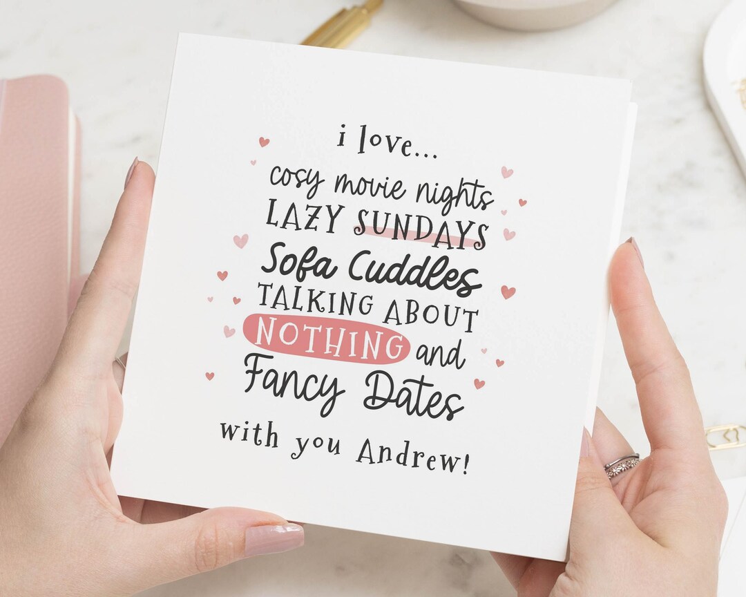 Romantic Card for Boyfriend, Personalised Valentines Day Card ...