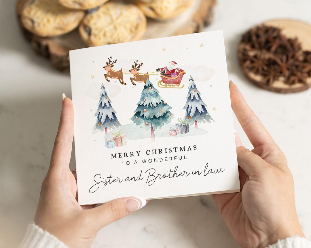 Sister and Brother in Law Christmas Card, Christmas Card Sister and