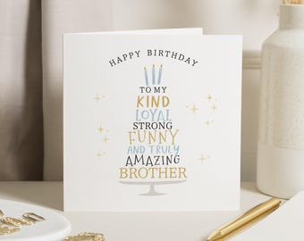 Birthday Card for Brother, Funny Birthday Card for Him, Amazing Brother Birthday Card, Simple Birthday Card, Personalised Card