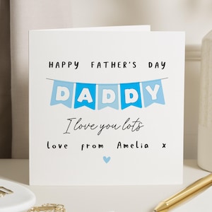 Biglietto per la festa del papà per papà, biglietto personalizzato per la festa del papà da parte della figlia, biglietto "Ti amo papà", simpatico biglietto per la festa del papà per lui