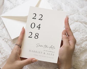 Personalised Save the Date Card, Wedding Save the Date Card, Simple Save the Date, Custom Save the Date, Minimal Save the Date Card