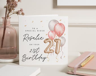 Niece 21st Birthday Card, 21st Niece Gift, Birthday Card For Niece, Niece 21st Gift, 21st Birthday Niece Card, Special Niece Birthday Gift