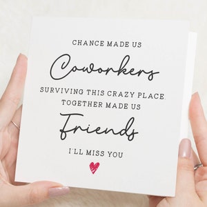 Carte de remerciement personnalisée pour collègue, carte de remerciement pour collègue, remerciement pour ami au travail, carte pour le travail, cadeau de départ de collègues, carte de départ