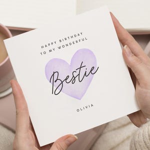Carte d'anniversaire bestie, carte de joyeux anniversaire meilleure amie, cadeau d'anniversaire meilleure amie, carte d'anniversaire pour elle, carte pour amie, cadeau bestie