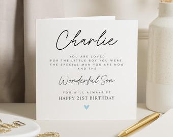 Son Birthday Card 21st, 21st Birthday Cards For Son, Happy Birthday Son Card, Adult Son Birthday Gift, Birthday Cards For Him, Son Cards
