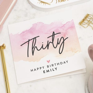 Carte 30e anniversaire ami, carte 30e anniversaire fille personnalisée, cadeau 30e anniversaire pour femme, carte 30e anniversaire pour soeur, elle