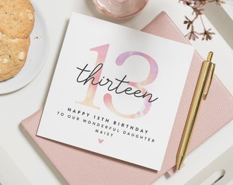 Geburtstagskarte Tochter 13 Jahre - Elegante A5 Karte Mit Vers