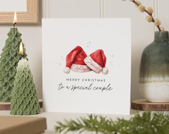 Kerstkaart voor stel, gepersonaliseerde kerstkaart, speciale kerstkaart voor stel, kerstkaart met aangepaste namen