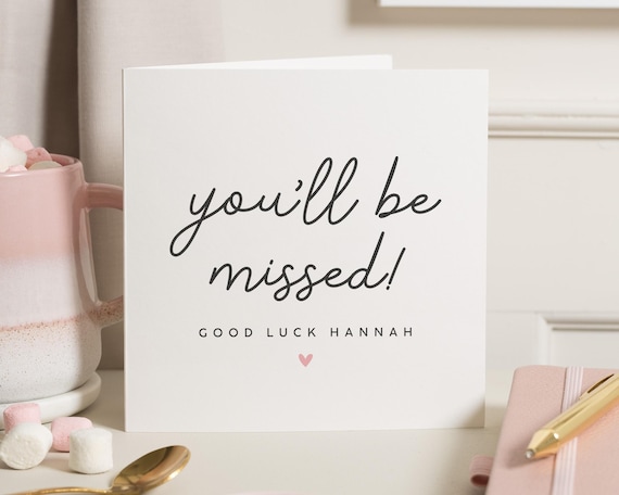 You'll Be Missed Good Luck Card, Leaving Card, New Job Card, Goodbye Card, Leaving Gift Work Colleagure, New Chapter Card, New Beginnings