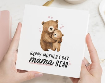 Mama Bear Card For Mothers Day, Mothers Day Gift, Mothers Day Card, Mother's Day Cards For Mum, Happy Mother's Day, For Mum, For Mummy