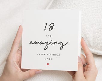 Personalised 18th Birthday Card Girl, Daughter 18th Birthday Card, 18th Birthday Gift For Granddaughter, Eighteenth Birthday, Milestone Card